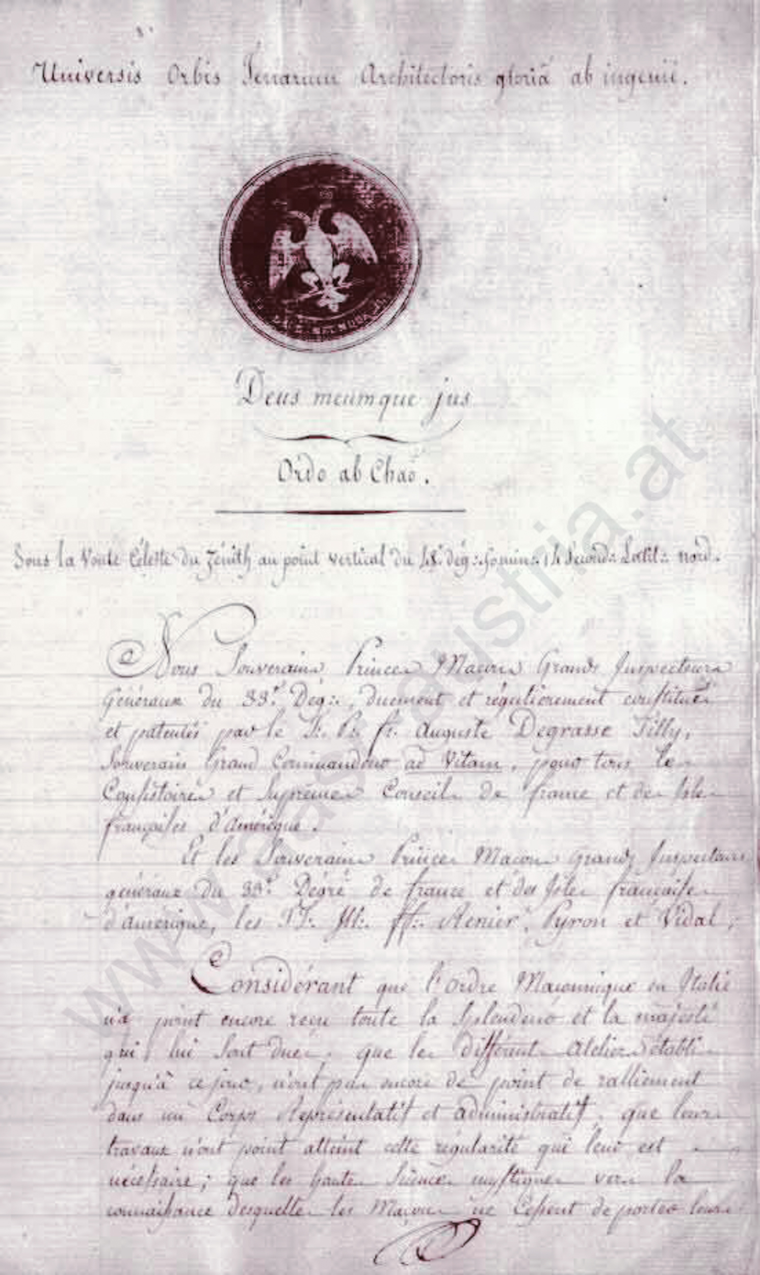 Anerkennungsurkunde_Italien_1805_Seite_1_w